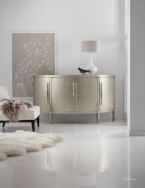 The appearance of Melange Amberly Credenza designed by Hooker in the traditional interior design. This gold piece of furniture  was selected by 1StopBedrooms from Melange Collection to add a touch of cosiness and style into your home. Sku: 638-85555-95. Product Type: Credenza. Material: Wood Veneer. Image1