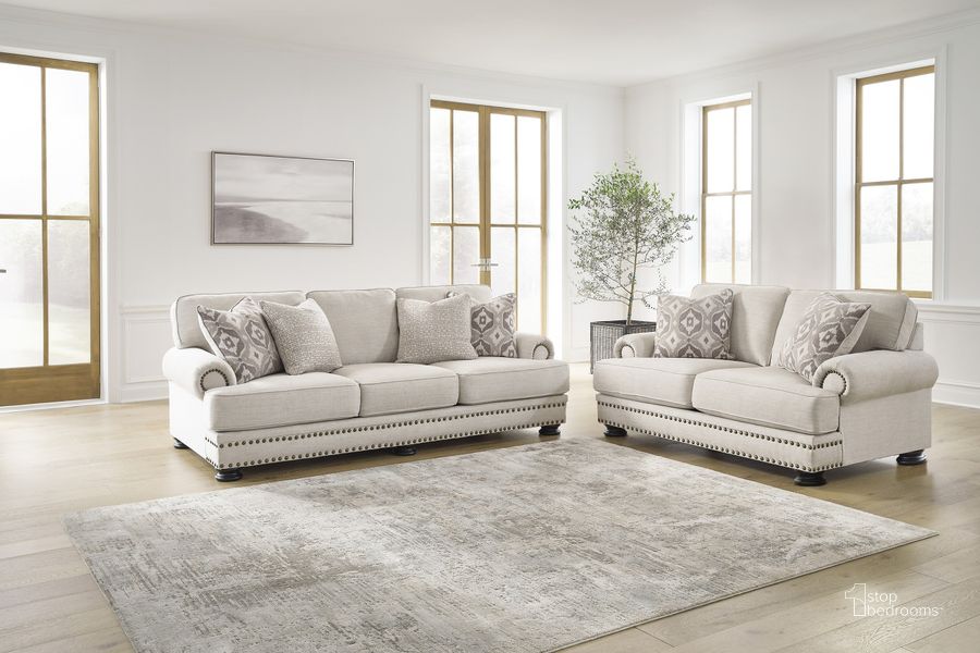 The appearance of Merrimore Living Room Set In Linen designed by Signature Design by Ashley in the traditional interior design. This linen piece of furniture  was selected by 1StopBedrooms from Merrimore Collection to add a touch of cosiness and style into your home. Sku: 6550438;6550435. Product Type: Living Room Set. Image1