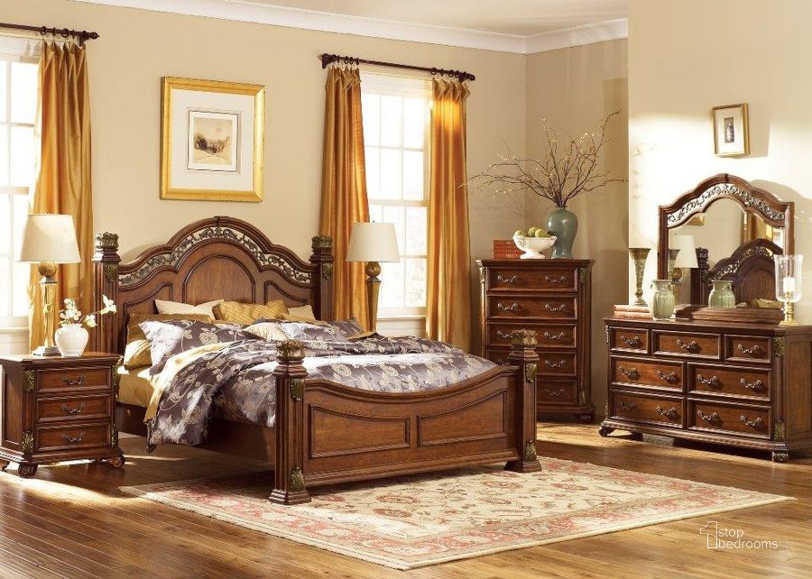 The appearance of Messina Estates Poster Bedroom Set designed by Liberty in the traditional interior design. This brown piece of furniture  was selected by 1StopBedrooms from Messina Collection to add a touch of cosiness and style into your home. Sku: 737-BR01;737-BR02;737-BR72;737-BR61. Bed Type: Poster Bed. Material: Wood. Product Type: Poster Bed. Bed Size: Queen. Image1