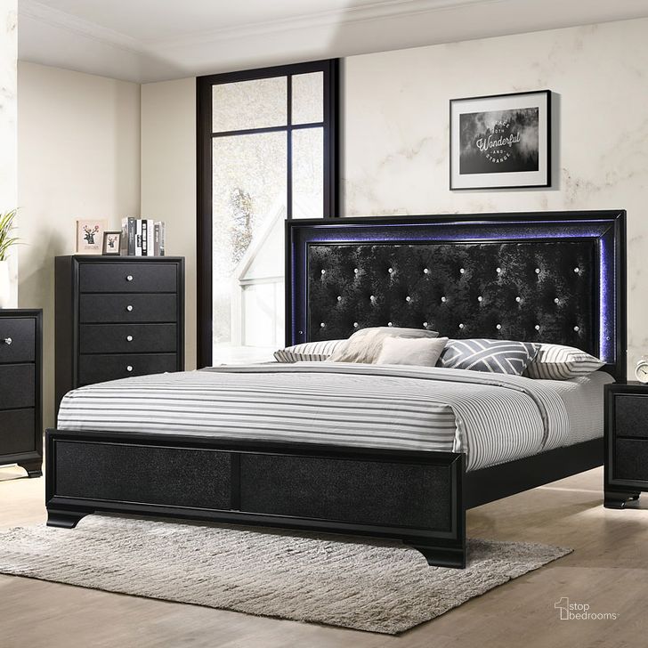 The appearance of Micah Panel Bed (King) designed by Crown Mark in the transitional interior design. This black piece of furniture  was selected by 1StopBedrooms from Micah Collection to add a touch of cosiness and style into your home. Sku: B4350-K-HBFB;B4350-KQ-RAIL. Bed Type: Panel Bed. Product Type: Panel Bed. Bed Size: King. Image1