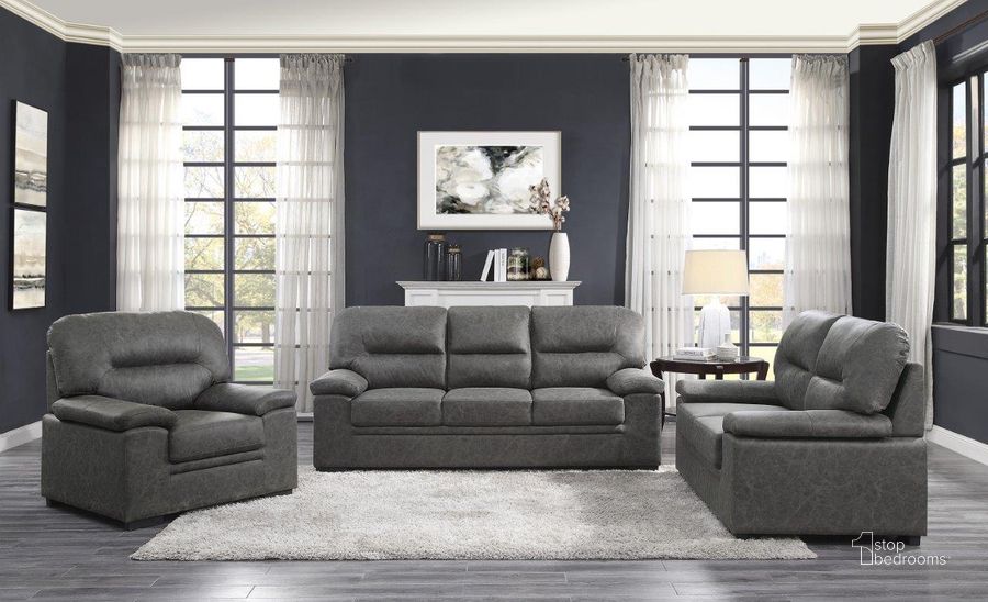 The appearance of Michigan Dark Gray Living Room Set designed by Homelegance in the modern / contemporary interior design. This gray piece of furniture  was selected by 1StopBedrooms from Michigan Collection to add a touch of cosiness and style into your home. Sku: 9407DG-3;9407DG-2. Material: Wood. Product Type: Living Room Set. Image1