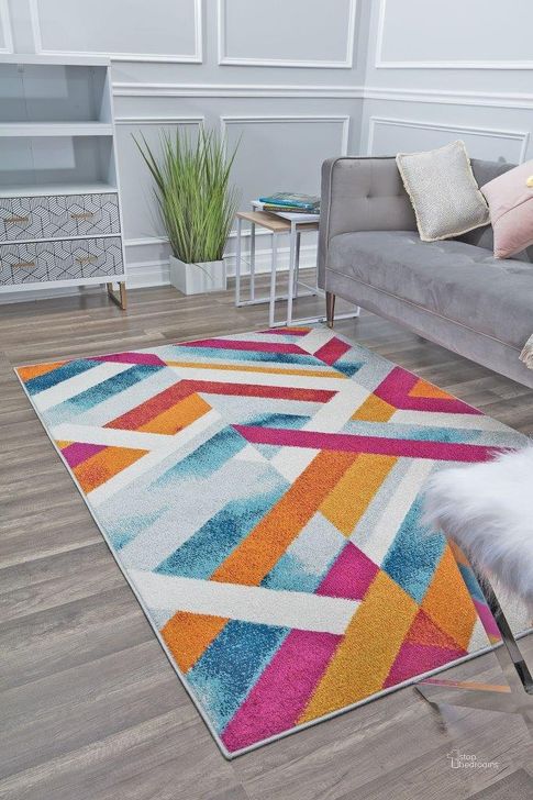 The appearance of Mika MO40A Passionfruit Geometric Contemporary Orange 8' x 10' Area Rug designed by Rugs America in the modern / contemporary interior design. This orange piece of furniture  was selected by 1StopBedrooms from Mika Collection to add a touch of cosiness and style into your home. Sku: RA29115. Material: Polypropylene. Product Type: Area Rugs. Image1