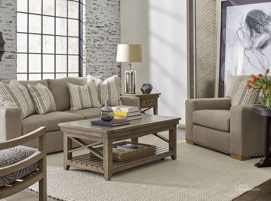 The appearance of Mill House Soots Occasional Table Set designed by Kincaid in the transitional interior design. This brown piece of furniture  was selected by 1StopBedrooms from Mill House Collection to add a touch of cosiness and style into your home. Sku: 860-910;860-918. Material: Wood. Product Type: Occasional Table Set. Image1