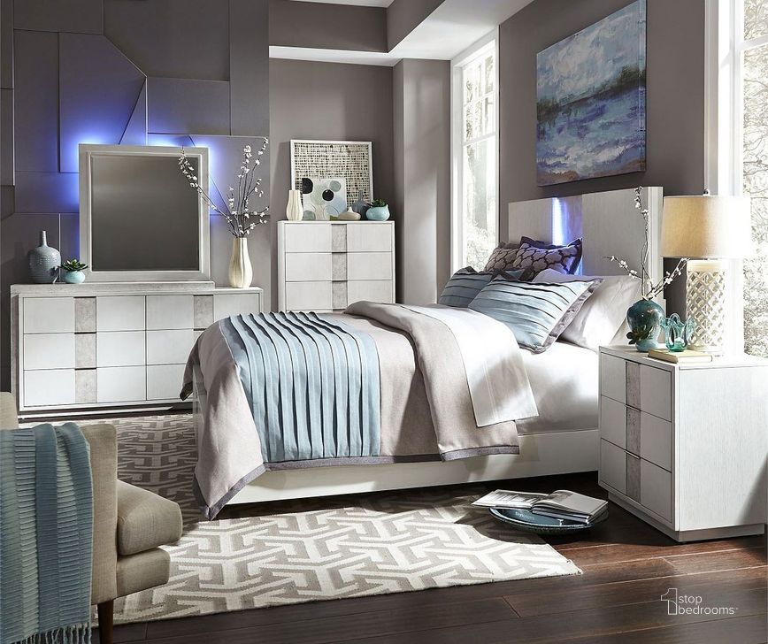 The appearance of Mirage Panel Bedroom Set designed by Liberty in the modern / contemporary interior design. This white piece of furniture  was selected by 1StopBedrooms from Mirage Collection to add a touch of cosiness and style into your home. Sku: 946-BR13;946-BR14;946-BR90;946-BR61. Bed Type: Panel Bed. Material: Wood. Product Type: Panel Bed. Bed Size: Queen. Image1