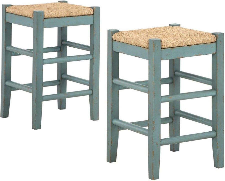The appearance of Mirimyn Teal Stool Set Of 2 designed by Signature Design by Ashley in the transitional interior design. This teal piece of furniture  was selected by 1StopBedrooms from Mirimyn Collection to add a touch of cosiness and style into your home. Sku: D508-324. Material: Wood. Product Type: Barstool. Image1
