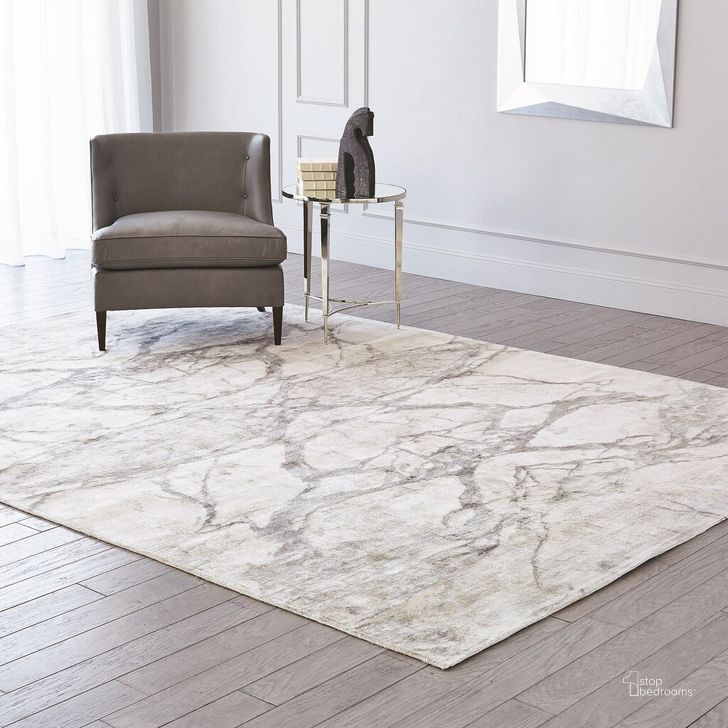 The appearance of Mirror Match Marble 5 x 8 Rug In Neutrals designed by Global Views in the modern / contemporary interior design. This gray piece of furniture  was selected by 1StopBedrooms from Mirror Collection to add a touch of cosiness and style into your home. Sku: 9.931. Product Type: Rug. Material: Viscose. Image1