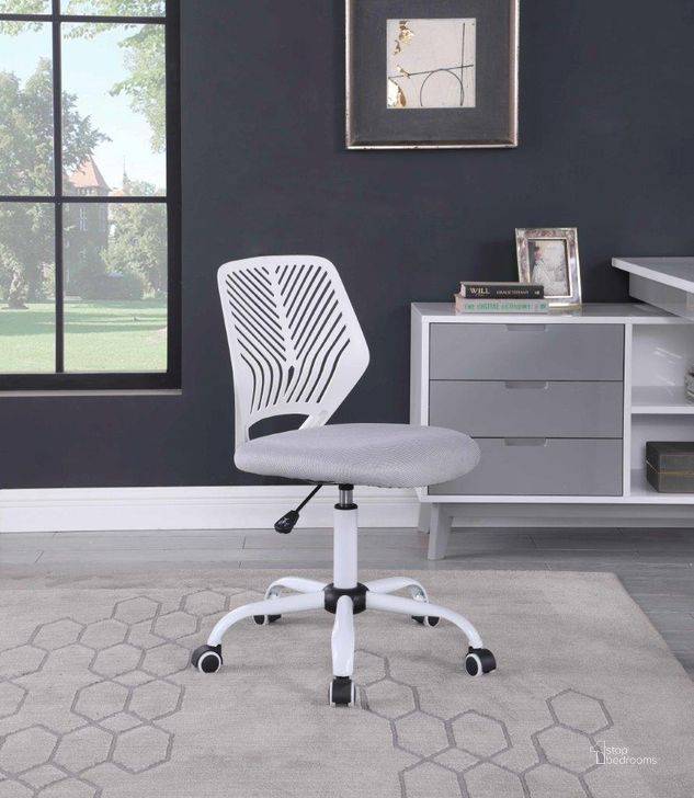The appearance of Modern 2 Tone Pneumatic Adjustable Height Computer Chair designed by Chintaly Imports in the modern / contemporary interior design. This white piece of furniture  was selected by 1StopBedrooms from  to add a touch of cosiness and style into your home. Sku: 4020-CCH-2TONE. Product Type: Office Chair. Image1