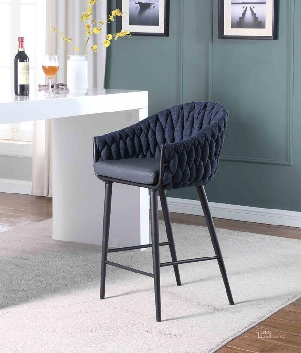 The appearance of Modern Bar Stool with Weave Back Set of 2 designed by Chintaly Imports in the modern / contemporary interior design. This matte black piece of furniture  was selected by 1StopBedrooms from  to add a touch of cosiness and style into your home. Sku: DINA-CS-BLU. Product Type: Barstool. Material: Weave. Image1