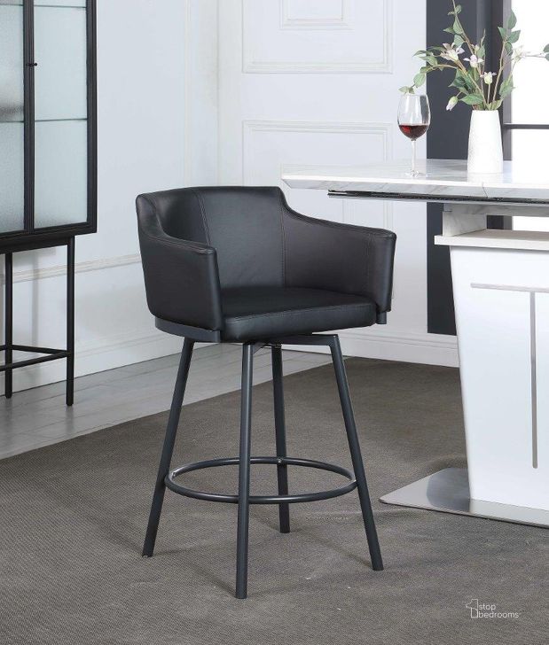 Modern Club Counter Stool with Memory Swivel by Chintaly Imports