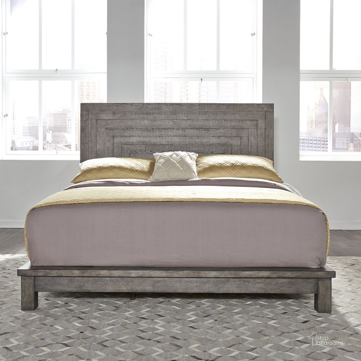 The appearance of Modern Farmhouse Distressed Dusty Charcoal Queen Platform Bed designed by Liberty in the country / farmhouse interior design. This brown piece of furniture  was selected by 1StopBedrooms from Modern Farmhouse Collection to add a touch of cosiness and style into your home. Sku: 406-BR13;406-BR23F;406-BR92. Bed Type: Platform Bed. Material: Wood. Product Type: Platform Bed. Bed Size: Queen. Image1