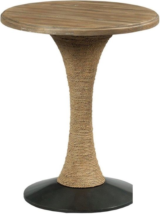 The appearance of Modern Forge Light Stain Modern Forge Round End Table designed by Kincaid in the transitional interior design. This brown piece of furniture  was selected by 1StopBedrooms from Modern Forge Collection to add a touch of cosiness and style into your home. Sku: 944-916. Material: Wood. Product Type: End Table. Image1