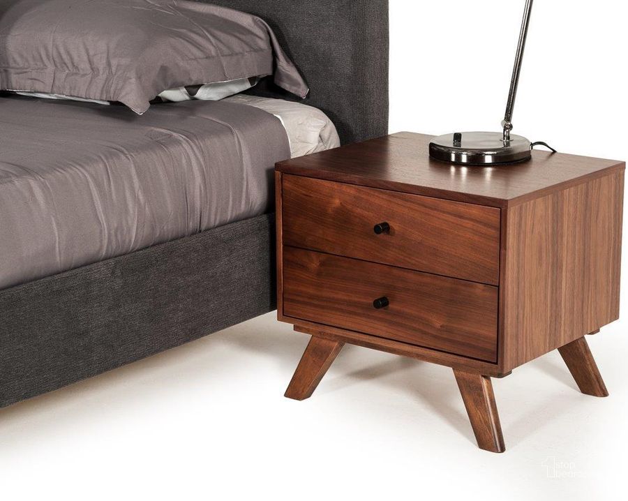 The appearance of Modrest Addison Mid-Century Modern Walnut Nightstand designed by VIG Furniture in the modern / contemporary interior design. This walnut piece of furniture  was selected by 1StopBedrooms from Modrest Addison Collection to add a touch of cosiness and style into your home. Sku: VGMABR-38-NS. Material: Wood. Product Type: Nightstand. Image1