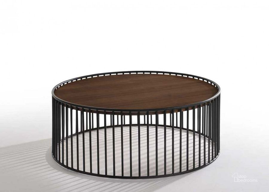 The appearance of Modrest Bronson Modern Walnut And Black Round Coffee Table designed by VIG Furniture in the modern / contemporary interior design. This walnut piece of furniture  was selected by 1StopBedrooms from Modrest Bronson Collection to add a touch of cosiness and style into your home. Sku: VGMAMIT-5224-COF. Material: Wood. Product Type: Coffee Table. Image1
