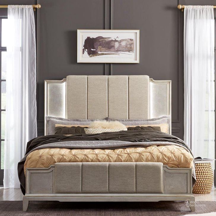 The appearance of Montage Platinum King Upholstered Panel Bed designed by Liberty in the modern / contemporary interior design. This gray piece of furniture  was selected by 1StopBedrooms from Montage Collection to add a touch of cosiness and style into your home. Sku: 849-BR15HU;849-BR16FU;849-BR90. Bed Type: Panel Bed. Product Type: Panel Bed. Bed Size: King. Image1