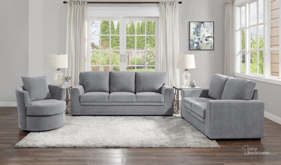The appearance of Morelia Dark Gray Living Room Set designed by Homelegance in the modern / contemporary interior design. This gray piece of furniture  was selected by 1StopBedrooms from Morelia Collection to add a touch of cosiness and style into your home. Sku: 9468DG-3;9468DG-2. Material: Wood. Product Type: Living Room Set. Image1