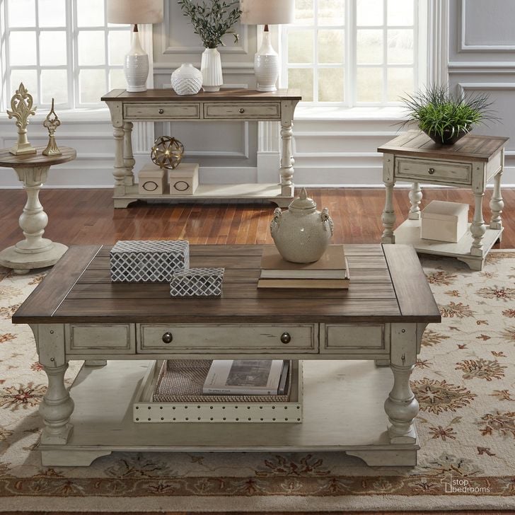 The appearance of Morgan Creek Antique White Occasional Table Set designed by Liberty in the traditional interior design. This brown piece of furniture  was selected by 1StopBedrooms from Morgan Creek Collection to add a touch of cosiness and style into your home. Sku: 498-OT1010;498-OT1020. Material: Wood. Product Type: Occasional Table Set. Table Top Shape: Rectangular. Image1
