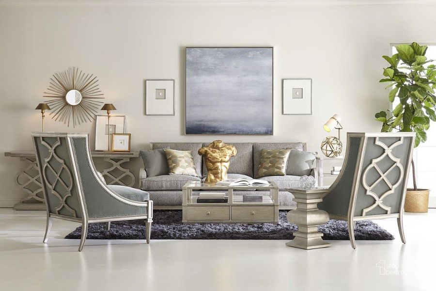The appearance of Morrissey Bezel Ellman Occasional Table Set designed by A.R.T. in the transitional interior design. This gray piece of furniture  was selected by 1StopBedrooms from Morrissey Collection to add a touch of cosiness and style into your home. Sku: 218301-2727;218303-2727. Material: Wood. Product Type: Occasional Table Set. Image1