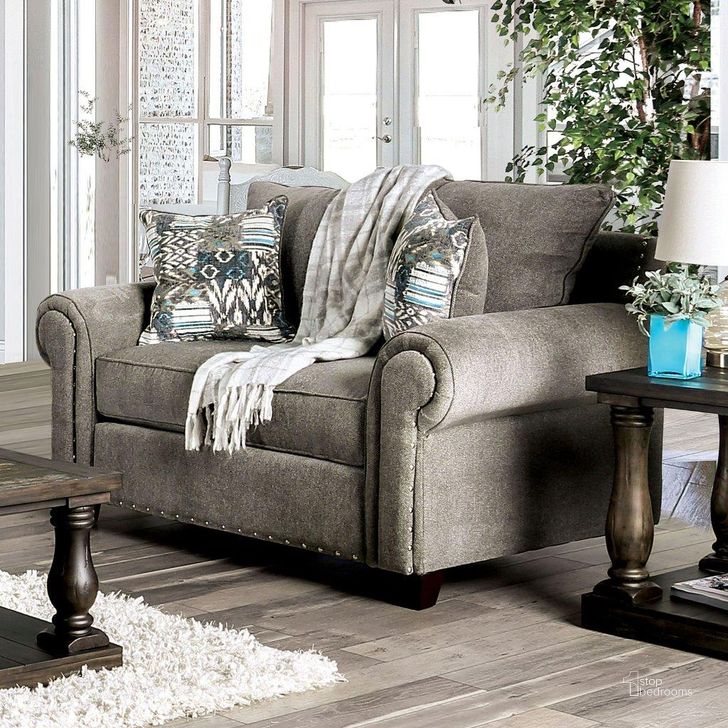 The appearance of Mott Loveseat In Gray designed by Furniture of America in the transitional interior design. This gray piece of furniture  was selected by 1StopBedrooms from Mott Collection to add a touch of cosiness and style into your home. Sku: SM6155-LV. Material: Wood. Product Type: Loveseat.