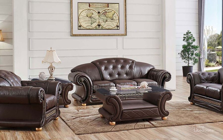The appearance of Mountway Brown Occasional Table Set designed by Versailles Home in the traditional interior design. This brown piece of furniture  was selected by 1StopBedrooms from Mountway Collection to add a touch of cosiness and style into your home. Sku: APOLOCTABLEBROWN;APOLOENDTABLEBROWN. Material: Leather. Product Type: Occasional Table Set. Image1
