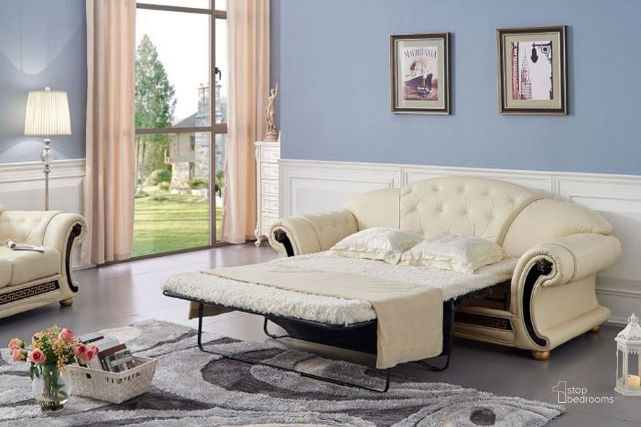 The appearance of Mountway Ivory Sleeper Sofa designed by Versailles Home in the traditional interior design. This ivory piece of furniture  was selected by 1StopBedrooms from Mountway Collection to add a touch of cosiness and style into your home. Sku: APOLO3BEDIVORY. Material: Leather. Product Type: Sofa Sleeper.