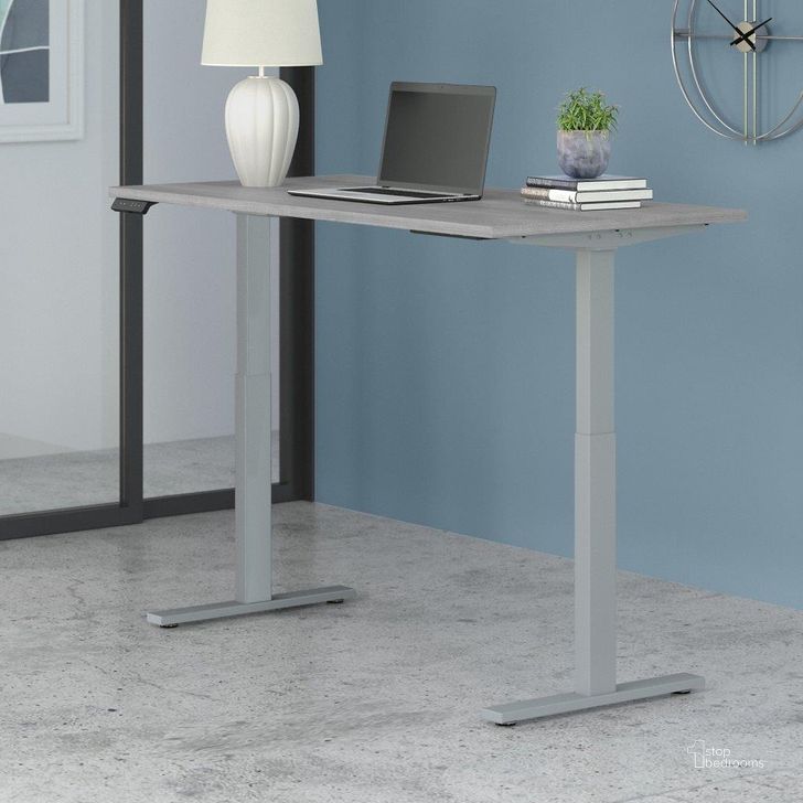 The appearance of Move 60 Series by Bush Business Furniture 60W x 30D Height Adjustable Standing Desk in Platinum Gray with Cool Gray Metallic Base designed by Bush Furniture in the transitional interior design. This platinum gray piece of furniture  was selected by 1StopBedrooms from Move 60 Series Collection to add a touch of cosiness and style into your home. Sku: M6S6030PGSK. Product Type: Desk. Image1