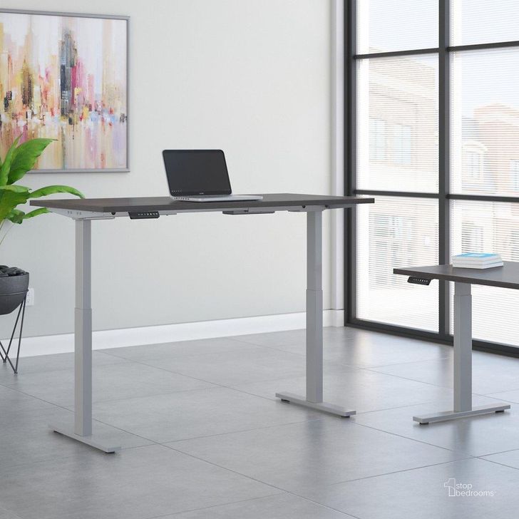The appearance of Move 60 Series by Bush Business Furniture 72W x 30D Height Adjustable Standing Desk in Storm Gray with Cool Gray Metallic Base designed by Bush Furniture in the modern / contemporary interior design. This storm gray piece of furniture  was selected by 1StopBedrooms from Move 60 Series Collection to add a touch of cosiness and style into your home. Sku: M6S7230SGSK. Product Type: Desk. Image1