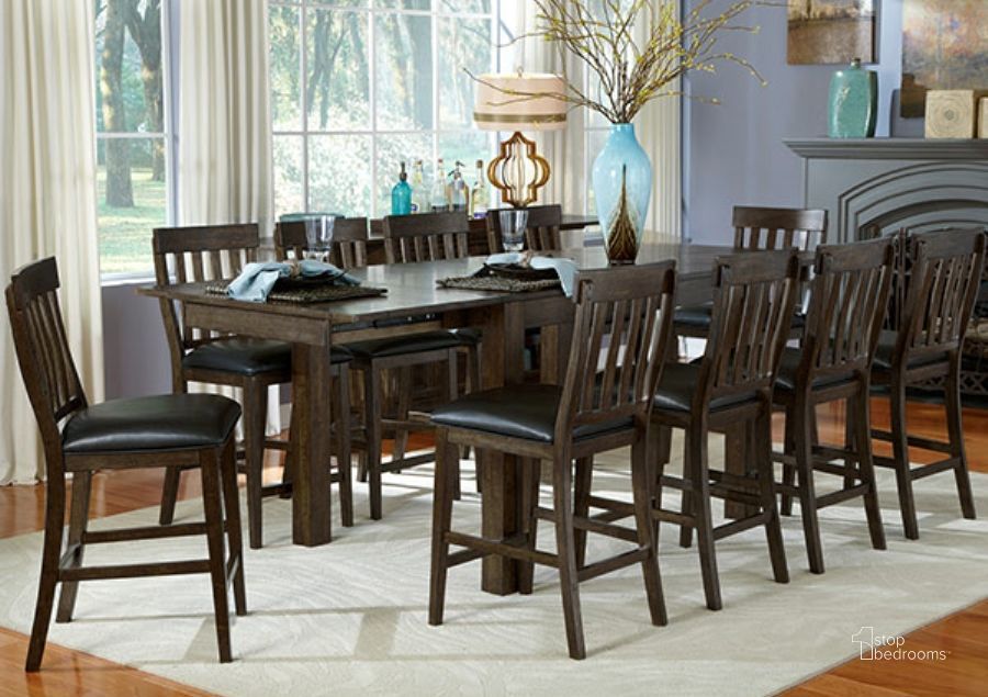 The appearance of Mariposa Warm Gray 100" Extendable Rectangular Leg Gathering Dining Room Set designed by A-America in the transitional interior design. This gray piece of furniture  was selected by 1StopBedrooms from Mariposa Collection to add a touch of cosiness and style into your home. Sku: MRPWG6701;MRPWG3652. Table Base Style: Legs. Product Type: Dining Room Set. Table Top Shape: Rectangular. Material: Rubberwood. Image1