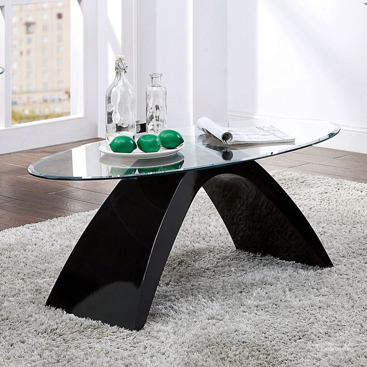 The appearance of Nahara Coffee Table In Black designed by Furniture of America in the modern / contemporary interior design. This black piece of furniture  was selected by 1StopBedrooms from Nahara Collection to add a touch of cosiness and style into your home. Sku: FOA4042BK-C-1;FOA4042BK-C-2. Material: Glass. Product Type: Coffee Table. Image1
