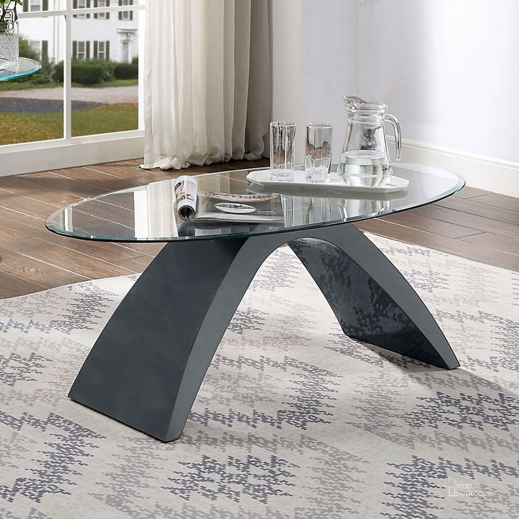 The appearance of Nahara Coffee Table In Gray designed by Furniture of America in the modern / contemporary interior design. This gray piece of furniture  was selected by 1StopBedrooms from Nahara Collection to add a touch of cosiness and style into your home. Sku: FOA4042GY-C-1;FOA4042GY-C-2. Material: Glass. Product Type: Coffee Table. Image1