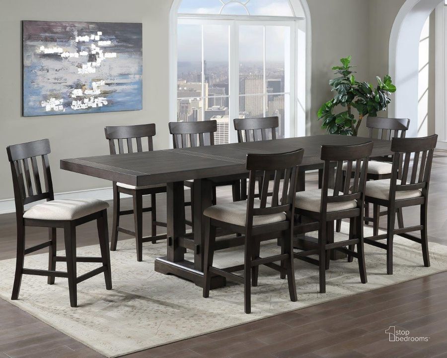 The appearance of Napa 9Pc Counter Height Dining Set designed by Steve Silver in the transitional interior design. This cedar piece of furniture  was selected by 1StopBedrooms from Napa Collection to add a touch of cosiness and style into your home. Sku: NP600PT;NP600CC;NP600CC;NP600CC;NP600CC;NP600CC;NP600CC;NP600CC;NP600CC. Product Type: Dining Room Set. Material: Rubberwood. Image1