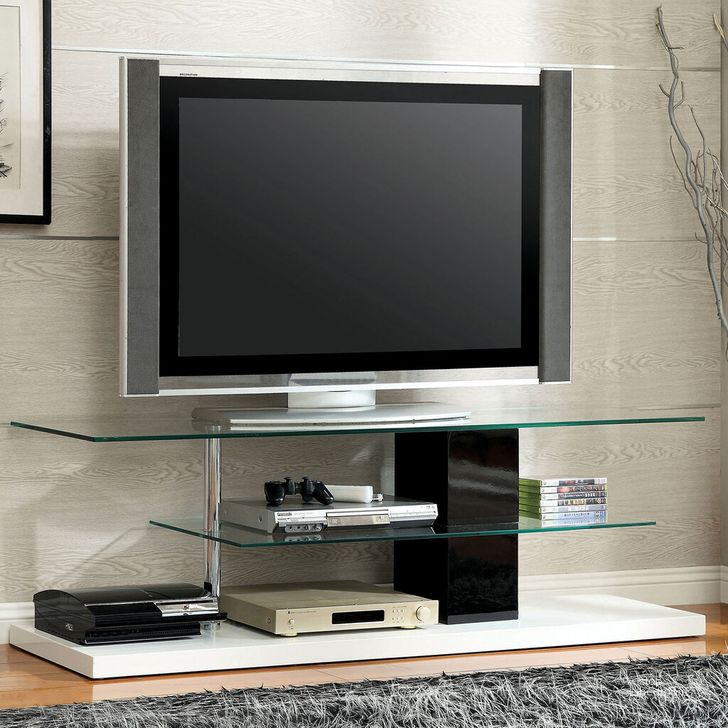 The appearance of Neapoli 63 Inch Tv Console In Black and White designed by Furniture of America in the modern / contemporary interior design. This black/white piece of furniture  was selected by 1StopBedrooms from Neapoli Collection to add a touch of cosiness and style into your home. Sku: CM5811TV-1;CM5811TV-2. Material: Wood. Product Type: TV Console. Image1