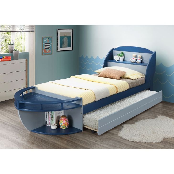 The appearance of Neptune II Twin Bed designed by ACME in the coastal interior design. This two-tone color piece of furniture  was selected by 1StopBedrooms from Neptune Ii Collection to add a touch of cosiness and style into your home. Sku: 30620T-HB;30621T-FB;30622T-RL. Bed Type: Storage Bed. Product Type: Storage Bed. Bed Size: Twin. Material: MDF. Image1
