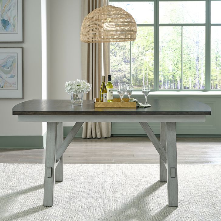 The appearance of Newport Gathering Table Set In Smokey Gray With Carbon Gray Top designed by Liberty in the transitional interior design. This gray piece of furniture  was selected by 1StopBedrooms from Newport Collection to add a touch of cosiness and style into your home. Sku: 131-GT4278;131-GT4278B. Table Base Style: Legs. Product Type: Counter Height Table. Table Top Shape: Rectangular. Material: Rubberwood. Size: 42". Image1