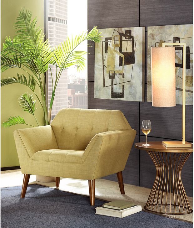 The appearance of Newport Lounge Chair In Pale Green designed by Olliix in the transitional interior design. This pale green piece of furniture  was selected by 1StopBedrooms from Newport Collection to add a touch of cosiness and style into your home. Sku: IIF18-0015. Material: Wood. Product Type: Lounge Chair. Image1