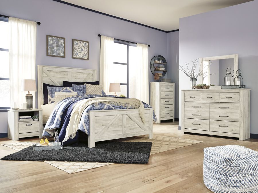 The appearance of Nickleby White Wash Bedroom Set designed by Isaac Tahari in the transitional interior design. This white wash piece of furniture  was selected by 1StopBedrooms from Nickleby Collection to add a touch of cosiness and style into your home. Sku: B331-154;B331-157;B331-196;B331-91. Bed Type: Panel Bed. Material: Wood. Product Type: Panel Bed. Bed Size: Queen. Image1