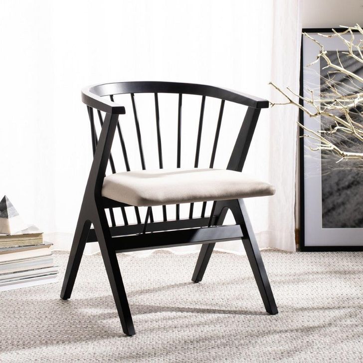 The appearance of Noah Black and Beige Spindle Dining Chair designed by Safavieh in the modern / contemporary interior design. This black and beige piece of furniture  was selected by 1StopBedrooms from Noah Collection to add a touch of cosiness and style into your home. Sku: DCH1004A-SET2. Material: Wood. Product Type: Dining Chair. Image1