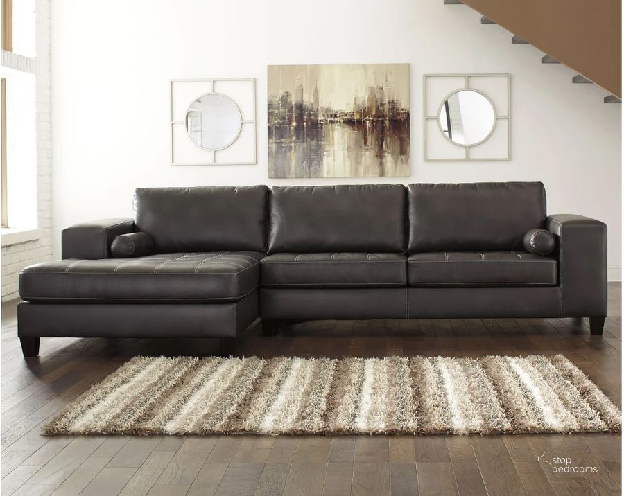 Nokomis 2Piece LAF Sectional In Charcoal by Ashley Furniture