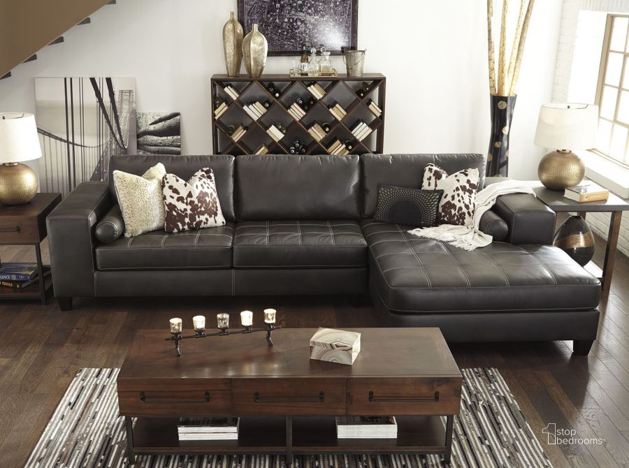 Nokomis 2-Piece RAF Sectional In Charcoal by Ashley Furniture ...