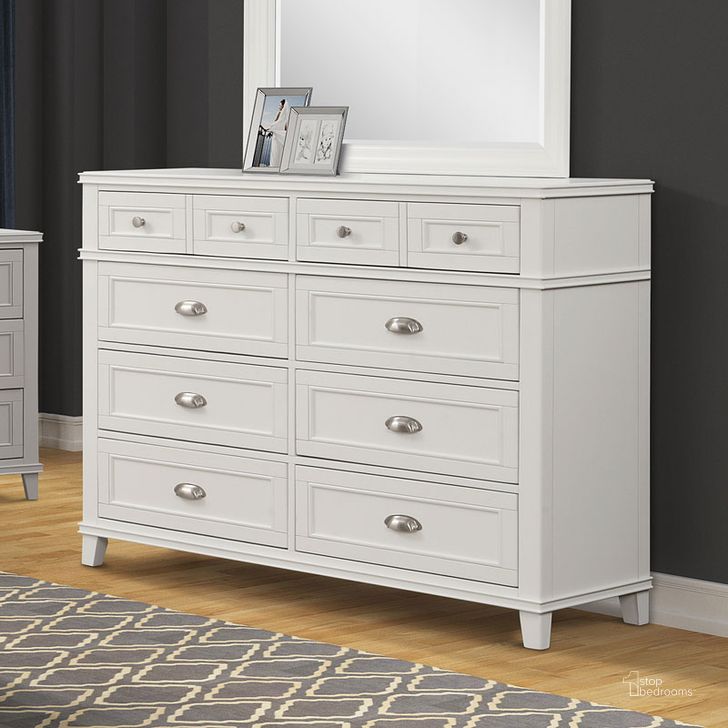 The appearance of Nova II 6 Drawer Dresser In White designed by Bernards in the modern / contemporary interior design. This white piece of furniture  was selected by 1StopBedrooms from Nova II Collection to add a touch of cosiness and style into your home. Sku: 1280-132. Product Type: Dresser. Material: Poplar. Image1
