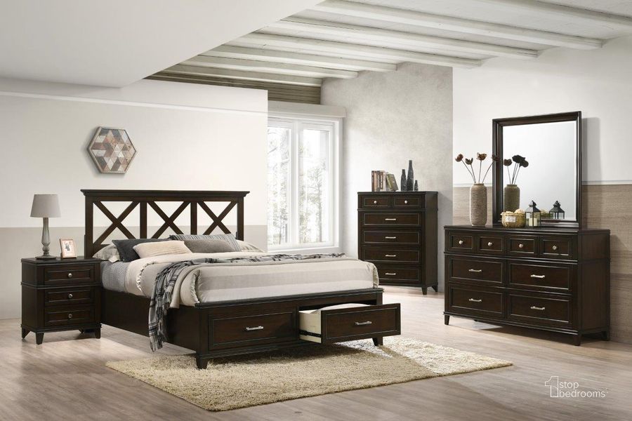 The appearance of Nova II King Storage Bed designed by Bernards in the  interior design. This cherry piece of furniture  was selected by 1StopBedrooms from Nova II Collection to add a touch of cosiness and style into your home. Sku: 1282-110. Bed Type: Storage Bed. Material: Wood. Product Type: Storage Bed. Bed Size: King.