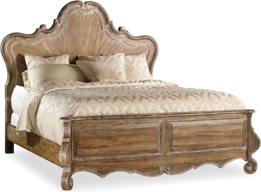 The appearance of Chatelet Soft Amber California King Wood Panel Bed designed by Hooker in the traditional interior design. This light brown piece of furniture  was selected by 1StopBedrooms from Chatelet Collection to add a touch of cosiness and style into your home. Sku: 5300-90263;5300-90267;5300-90268. Bed Type: Panel Bed. Material: Wood. Product Type: Panel Bed. Bed Size: California King. Image1