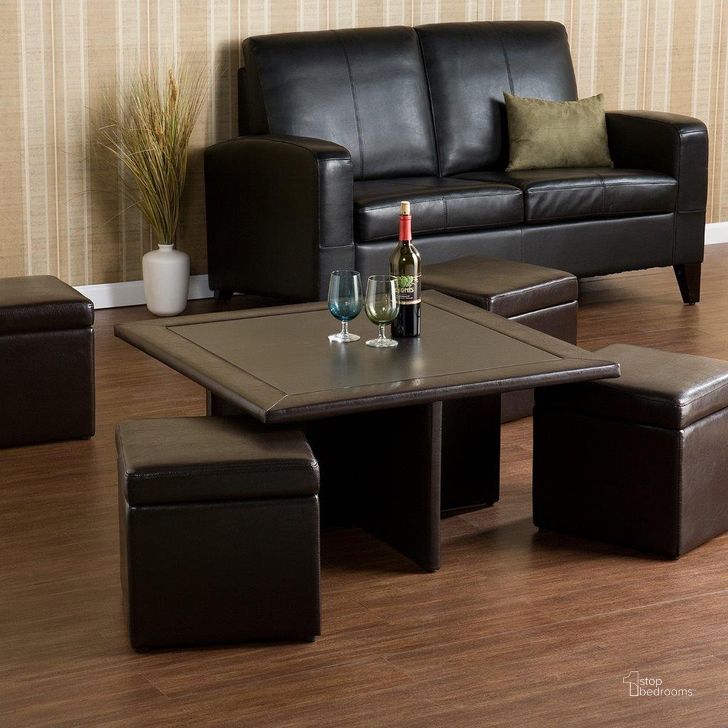 The appearance of Nylo Storage Cube Table Set designed by SEI Furniture in the transitional interior design. This dark chocolate piece of furniture  was selected by 1StopBedrooms from Nylo Collection to add a touch of cosiness and style into your home. Sku: CK4045. Material: MDF. Product Type: Bistro and Bar Table Set. Image1