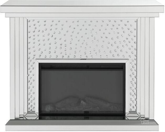 The appearance of Nysa Mirrored and Faux Crystals 40" Fireplace designed by ACME in the glam interior design. This silver piece of furniture  was selected by 1StopBedrooms from Nysa Collection to add a touch of cosiness and style into your home. Sku: 90204. Material: Wood. Product Type: Fireplace. Image1