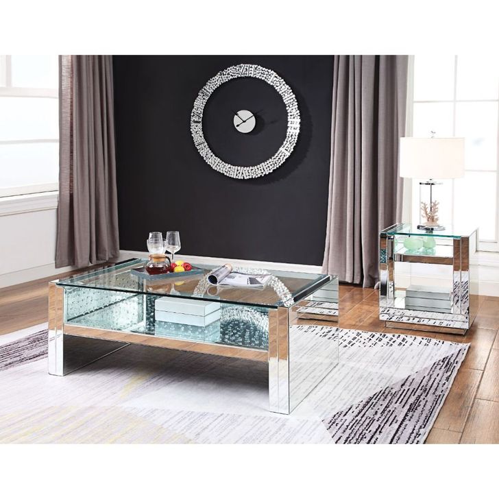 The appearance of Nysa Storage Coffee Table designed by ACME in the glam interior design. This medium color piece of furniture  was selected by 1StopBedrooms from Nysa Collection to add a touch of cosiness and style into your home. Sku: 81470. Material: MDF. Product Type: Coffee and Cocktail Table. Image1
