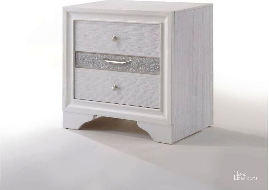The appearance of Oakford White Nightstand designed by Luxury Loft in the modern / contemporary interior design. This white piece of furniture  was selected by 1StopBedrooms from Oakford Collection to add a touch of cosiness and style into your home. Sku: 25773. Material: Wood. Product Type: Nightstand. Image1