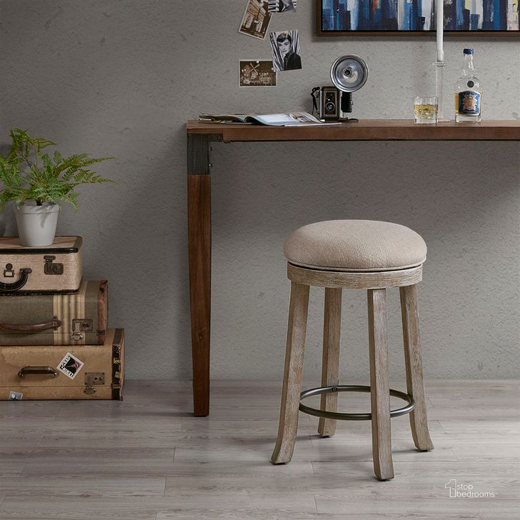 The appearance of Oaktown Swivel Counterstool In Cream/Reclaimed Grey designed by Olliix in the industrial interior design. This cream/reclaimed grey piece of furniture  was selected by 1StopBedrooms from Oaktown Collection to add a touch of cosiness and style into your home. Sku: II104-0370. Material: Wood. Product Type: Barstool. Image1