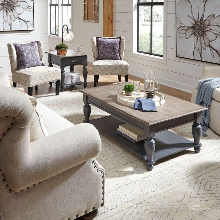 The appearance of Ocean Isle Slate Occasional Table Set designed by Liberty in the traditional interior design. This slate piece of furniture  was selected by 1StopBedrooms from Ocean Isle Collection to add a touch of cosiness and style into your home. Sku: 303G-OT1010;303G-OT1020;303G-OT1021. Product Type: Occasional Table Set. Material: Rubberwood. Image1