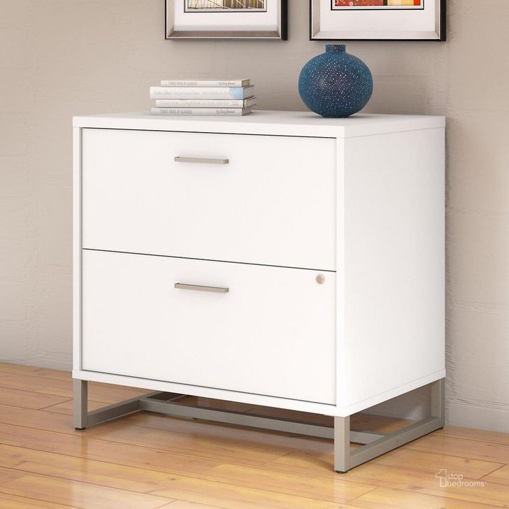 The appearance of Office by Kathy Ireland Method 2 Drawer Lateral File Cabinet in White designed by Bush Furniture in the modern / contemporary interior design. This white piece of furniture  was selected by 1StopBedrooms from Method Collection to add a touch of cosiness and style into your home. Sku: KI70204SU. Product Type: Lateral Filing Cabinet. Image1
