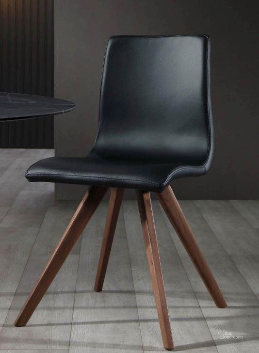 The appearance of Olga Black Dining Chair Set of 2 designed by Whiteline Modern Living in the modern / contemporary interior design. This black piece of furniture  was selected by 1StopBedrooms from Olga Collection to add a touch of cosiness and style into your home. Sku: DC1243P-BLK. Material: Faux Leather. Product Type: Dining Chair. Image1