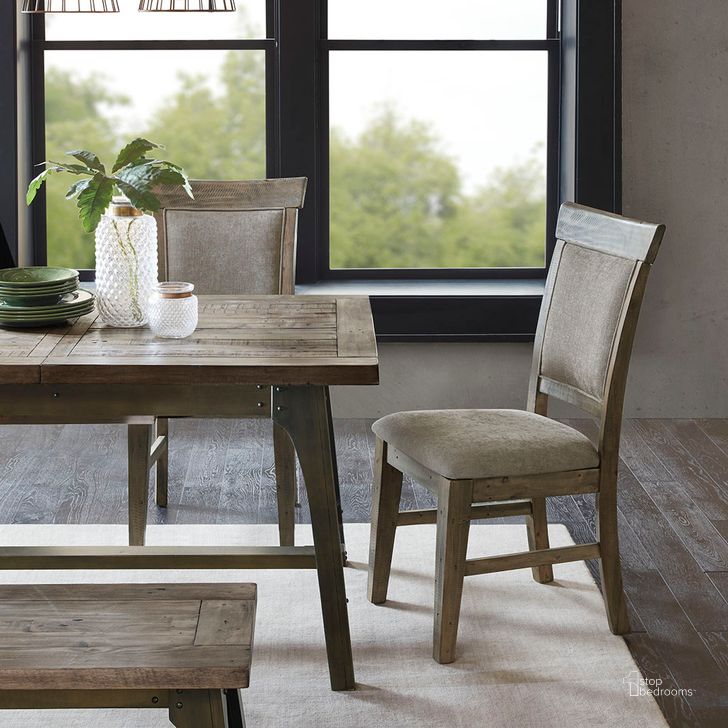 The appearance of Oliver Dining Side Chairset Of 2Pcs In Natural/Grey designed by Olliix in the industrial interior design. This natural/grey piece of furniture  was selected by 1StopBedrooms from Oliver Collection to add a touch of cosiness and style into your home. Sku: II108-0317. Product Type: Dining Chair. Material: MDF. Image1